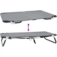 vidaXL Hondenbed Lichtgrijs 90 x 55 x 18 cm Staal