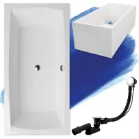 Badland APRI ligbad 140 x 70 cm wit met baddrager