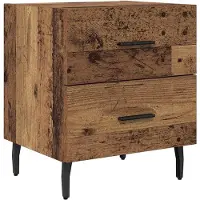 vidaXL Nachtkastje 2 st Oudhout 40 x 35 x 47,5 cm Bewerkt hout