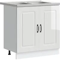 vidaXL Keuken Kast Kalmar Glanzend Wit 80 x 46 x 81,5 cm Bewerkt hout