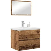 vidaXL Badkamermeubel Set 3 st Oud Hout Bewerkt hout