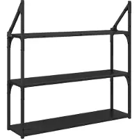 vidaXL Wandplank Muurmontage Zwart Eiken 80 x 21 x 78,5 cm