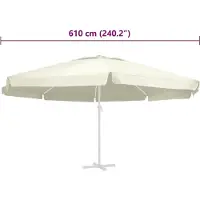 vidaXL Vervangingsdoek voor parasol 610 cm zandkleurig
