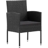 vidaXL 9-delige tuinset, zwart, van polyrotan en staal