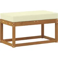vidaXL Buiten Stoolbench Natuurlijk en Crème 79 x 43 x 37 cm