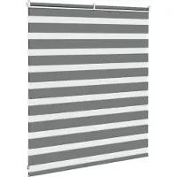 vidaXL Zebra rolgordijn 125x100 cm stofbreedte 120,9 cm donkergrijs