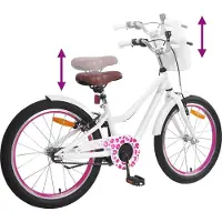 vidaXL Kinderfiets 18 Inch voor 5-7 jaar oud Wit