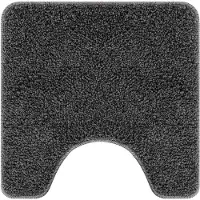 vidaXL Antislip Badmat met Toilet Uitsnede Donkergrijs 50 x 50 cm PP