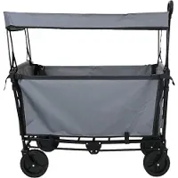 vidaXL Vouwbare winkelwagentje met remmen Grijs 105 x 56,5 x 116 cm