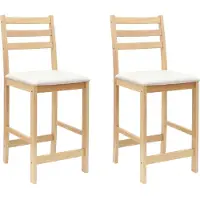 vidaXL Eetstoelen 2 st Massief Rubberhout Naturel 40 x 47,5 x 99,5 cm