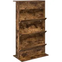vidaXL Tijdschriftenrek Rook Eiken 70 x 41 x 126 cm Bewerkt hout