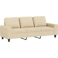 vidaXL 3-delige Loungeset stof crèmekleurig