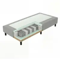 Mörgenn Pocket Boxspring - Losse onderbox met pocketvering - Hotelkwaliteit - Lichtgrijs - 100x210 - 30cm hoog