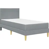 vidaXL Bedframe met matras Lichtgrijs 90 x 200 cm Polyester