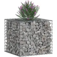 vidaXL Gabion verhoogd bed 60 x 60 x 55 cm Gegalvaniseerd staal zilver