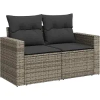 vidaXL Tuinbank Set 8 st 5-Aantal zitplaatsen Grijs poly rattan