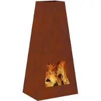 vidaXL Vuurkom Roestig 50 x 35 x 100 cm weervast staal
