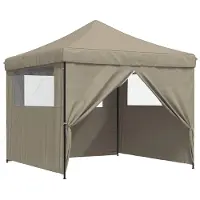 vidaXL Partytent 292 x 292 x 315 cm, taupekleurig, gemaakt van Oxford-stof