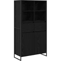vidaXL Dressoir Zwart Eiken 81 x 36 x 150.5 cm Bewerkt hout
