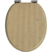 vidaXL Toiletbril Lichte Bamboe Kleur 44 x 38 cm Bewerkt hout