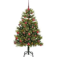 vidaXL Kunstmatige Scharnierende Kerstboom met Kegels Groen 150 cm