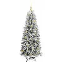 vidaXL Kunstkerstboom Wit 120 cm PVC en plastic en staal en PE