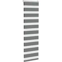 vidaXL Dubbele rolgordijn, donkergrijs, 45x100 cm, stofbreedte 40,9 cm, polyester