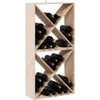 vidaXL Wijnrek 2 st Naturel 62 x 25 x 62 cm Massief grenenhout