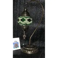 Halay Handgemaakte lamp - tafellamp van glas met mozaïek - hoogte ca. 42 cm - groene kleur en E14 fitting