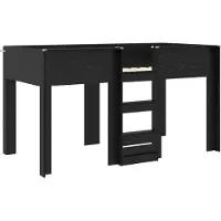 vidaXL Stapeld bed voor kids Zwart Eiken 100 x 200 cm Bewerkt hout