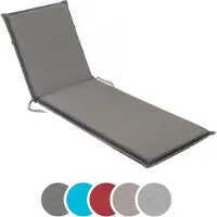 Sleepling 190 x 58 cm ligbedkussen | kussen voor tuinligbed | met bevestigingsbanden | Made in EU | afneembare hoes van polyester, wasbaar op 30 graden | antracietgrijs