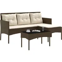 vidaXL Tuinbank Set 2 st poly rattan