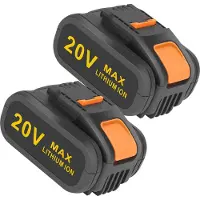 SWAREY 2-delige set vervangingsaccu's, 20V, 6000mAh Li-Ion, compatibel met Worx WA3760, WA3765, WA3883, WA3869, WA3880, WA3867, WA3881