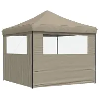 vidaXL Partytent 292 x 292 x 315 cm, taupekleurig, gemaakt van Oxford-stof