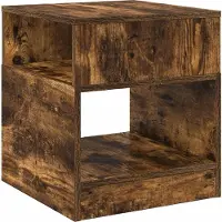 vidaXL Bijzettafel 2 st Rook Eiken 40,5 x 40 x 45 cm Bewerkt hout
