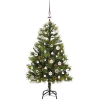 vidaXL Kunstmatige Scharnierende Kerstboom met Kegels Groen 150 cm