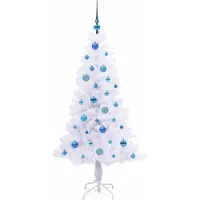 vidaXL Kunstkerstboom met 150 LED Wit 150 cm PVC en Staal