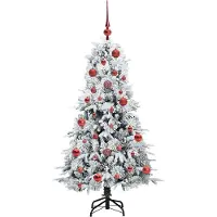 vidaXL Kunstmatige Hinged Kerstboom met 150 LED Wit 150 cm PE en PVC