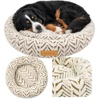 Dogeste RUMI XXL - Hondenmand 100 cm - Rond - Voor grote honden - Antislip - Wasbaar - Beige
