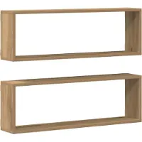 vidaXL Wandplanken 2 st Ambachtelijk Eiken 80 x 15 x 26 cm