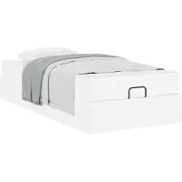 vidaXL Bedframe met matras Anders 2 st Wit PVC