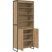 vidaXL Hoge Kasten Ambachtelijk Eiken 79 x 36 x 200 cm Bewerkt hout