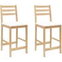 vidaXL Eetstoelen 2 st Massief Rubberhout Naturel 40 x 47,5 x 99,5 cm