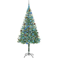 vidaXL Kunstkerstboom met 300 LED Groen 180 cm PVC en Staal