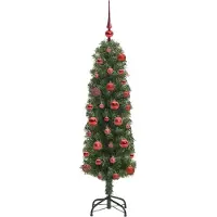 vidaXL Kunstkerstboom Groen 120 cm PVC en Staal en Kunststof