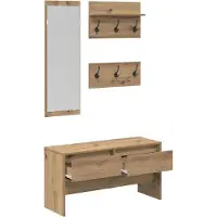 vidaXL Halmeubelset 4 st Ambachtelijk Eiken 90 x 31 x 46,5 cm