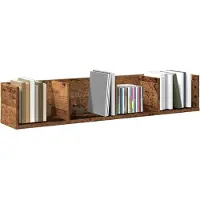 vidaXL Cd-wandschap 100x18x18 cm bewerkt hout oud houtkleurig