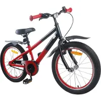 vidaXL Kinderfiets 22 Inch voor 7-12 jaar oud Rood en Zwart