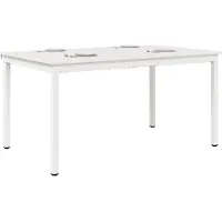 vidaXL Eettafel Wit 150 x 90 x 75 cm Massief grenenhout