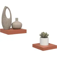 vidaXL Wandplank 2 st Rood 23 x 23,5 x 3,8 cm Bewerkt hout
